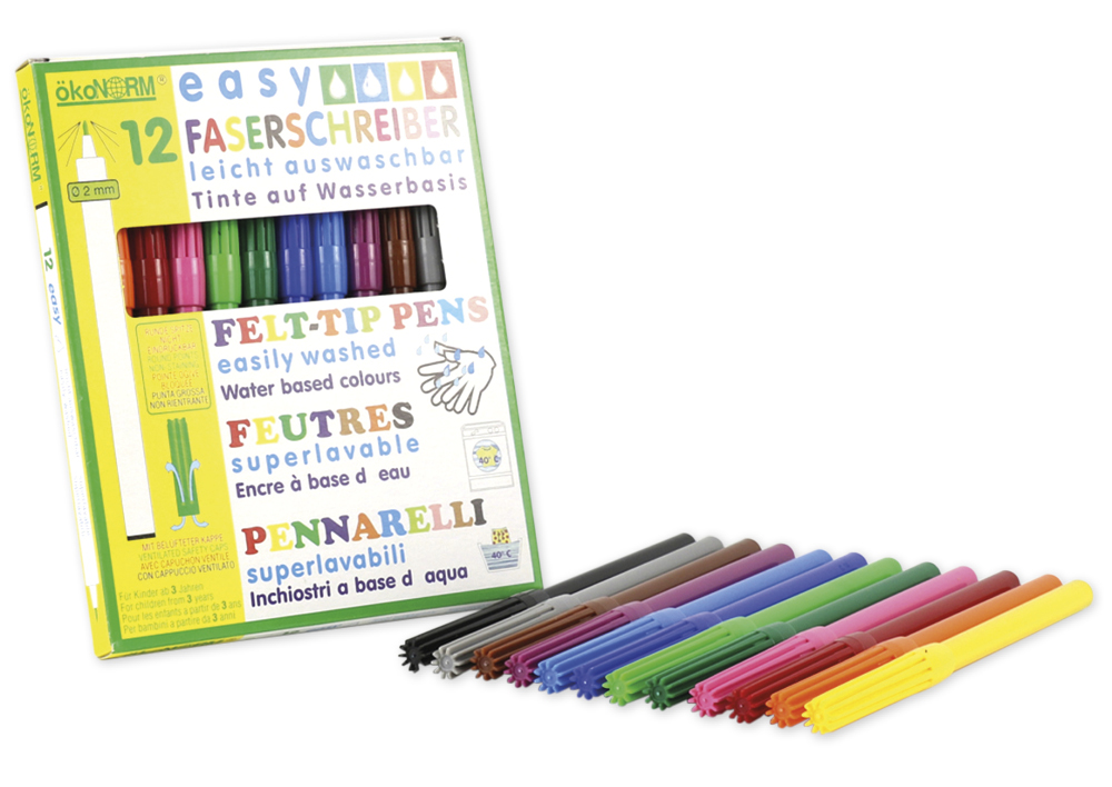 easy Faserschreiber 2 mm, 12 Farben