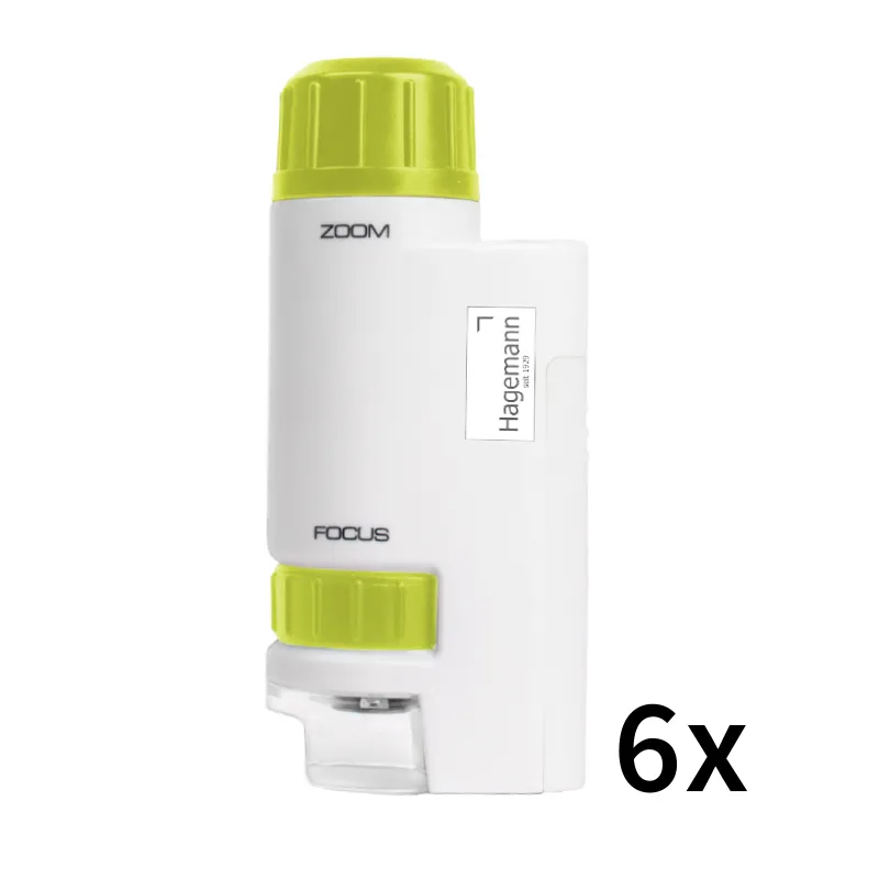 Gruppen-Set Taschen-Mikroskop kompakt, 60- bis 120-fach, 6 Stück