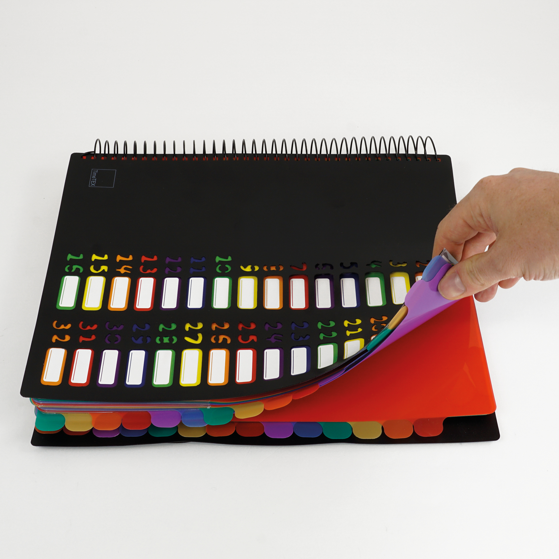 TimeTEX skrivebordsmappe 1-32 A4, farvet med elastik lukning TimeTEX skrivebordsmappe 1-32 A4, farvet med elastik lukning