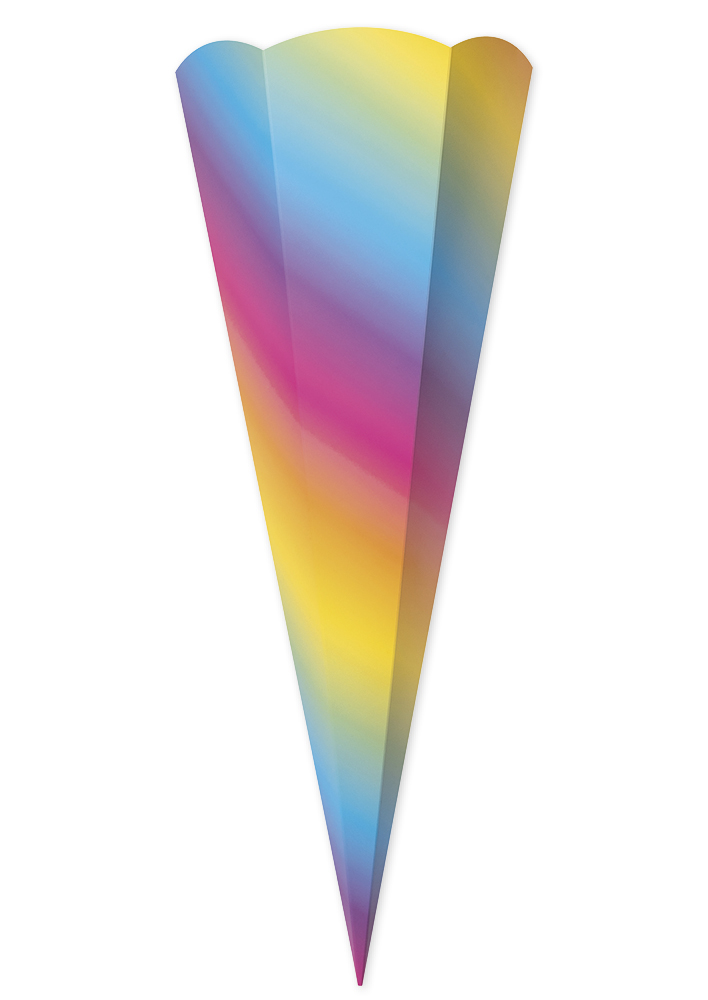 TimeTEX Schultüten zum Stecken "Regenbogen", 68 cm hoch, 5 Stück
