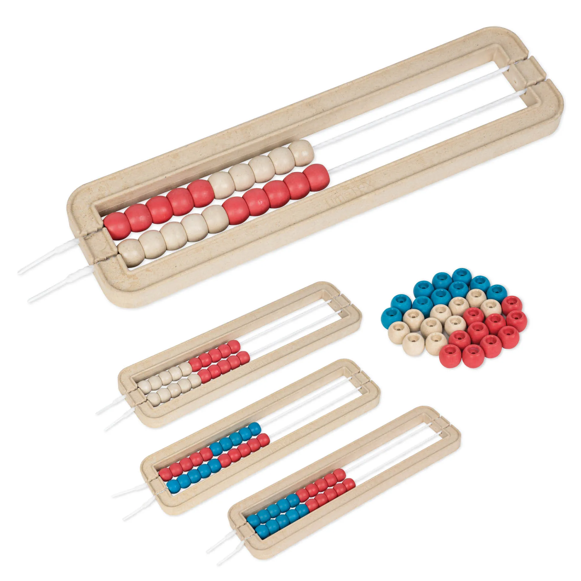TimeTEX Taschen-Rechenrahmen Universal 4in1, 20-er Zahlenraum, rot/blau und rot/weiß