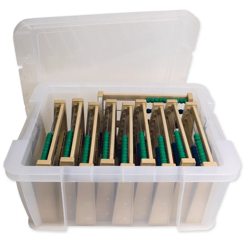 Klassensatz Rechenrahmen Montessori 4-stellig, 10-tlg., in Stapel-Box "Montessori Premium"