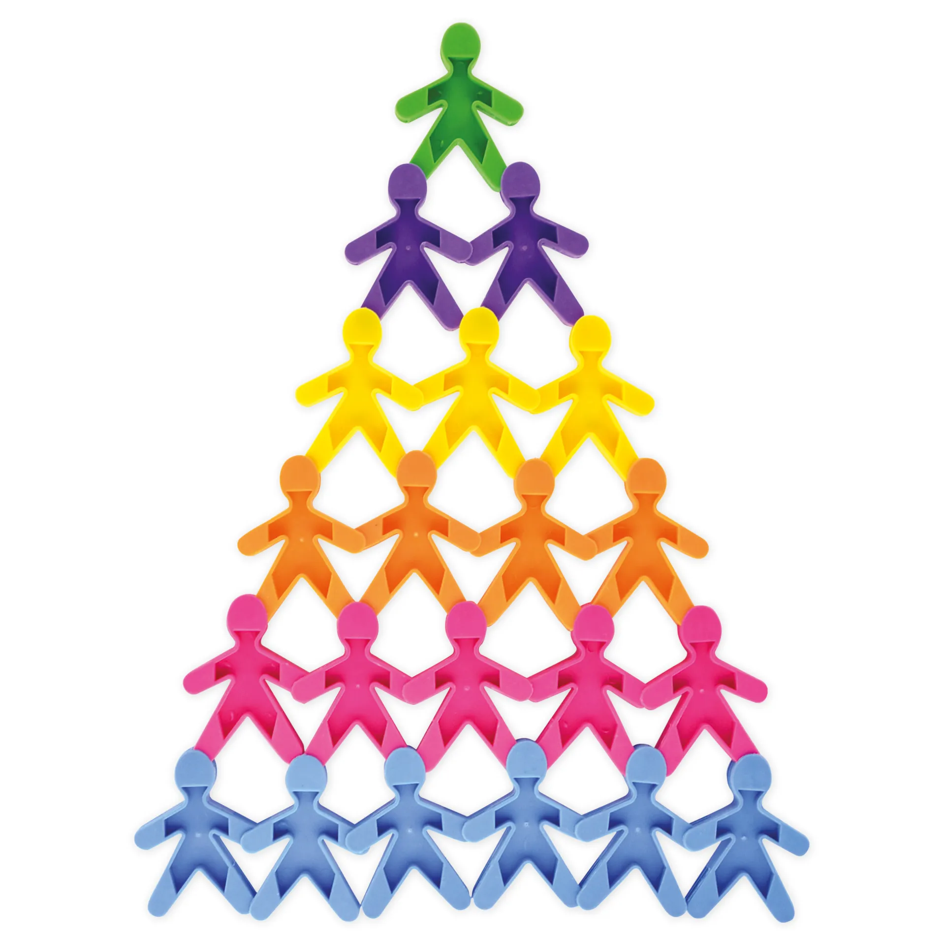 Figuren-Stapelspiel aus Kunststoff, farbig, 100 Stück