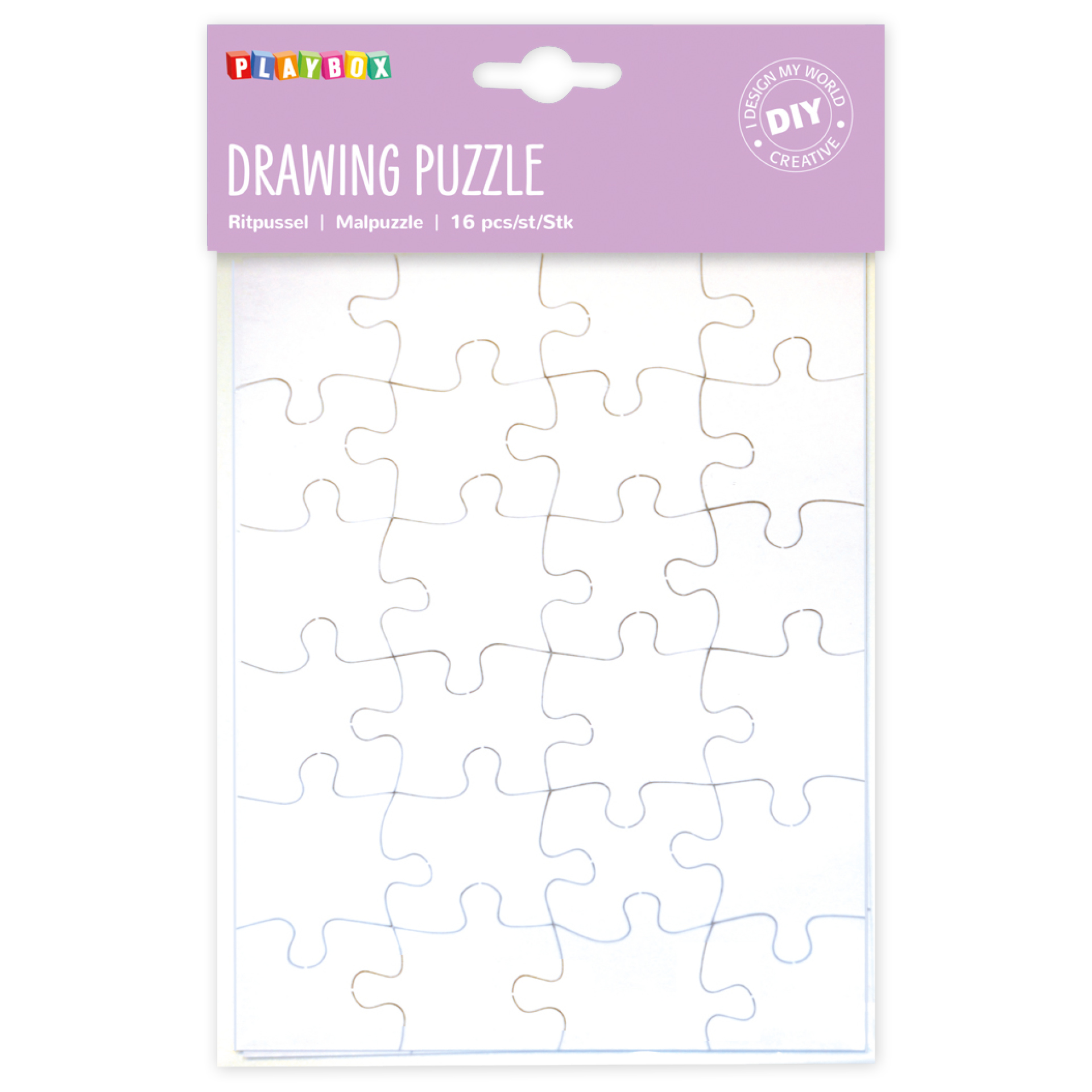 Blanko-Puzzle aus Karton á 24 Teile, 16 Stück