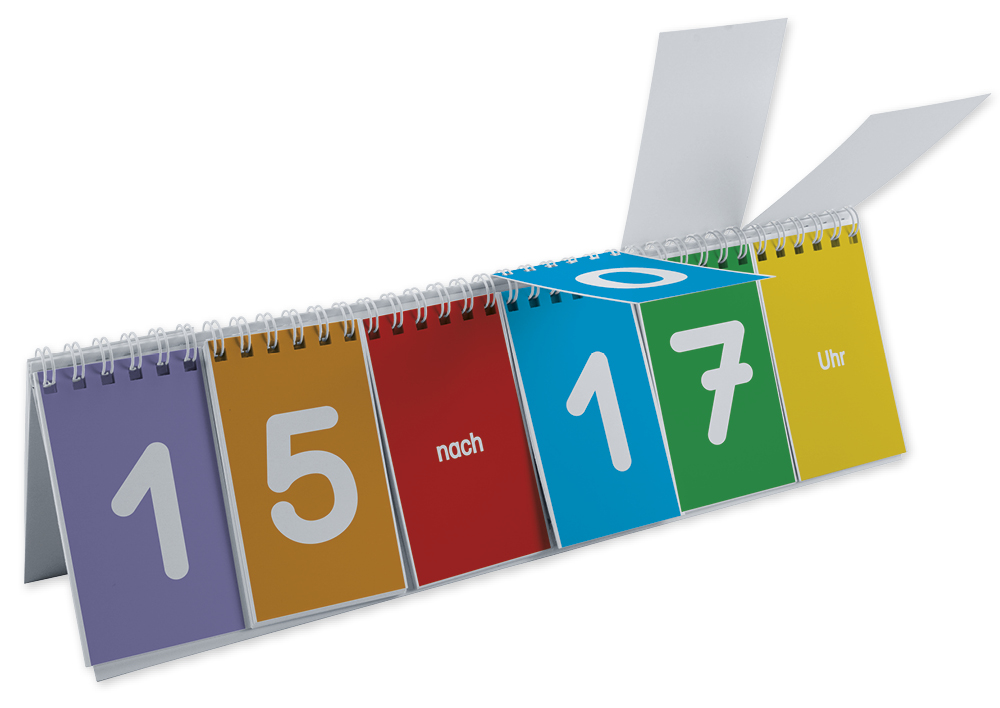 Klappen-Flipchart aus Pappe, Uhrzeit