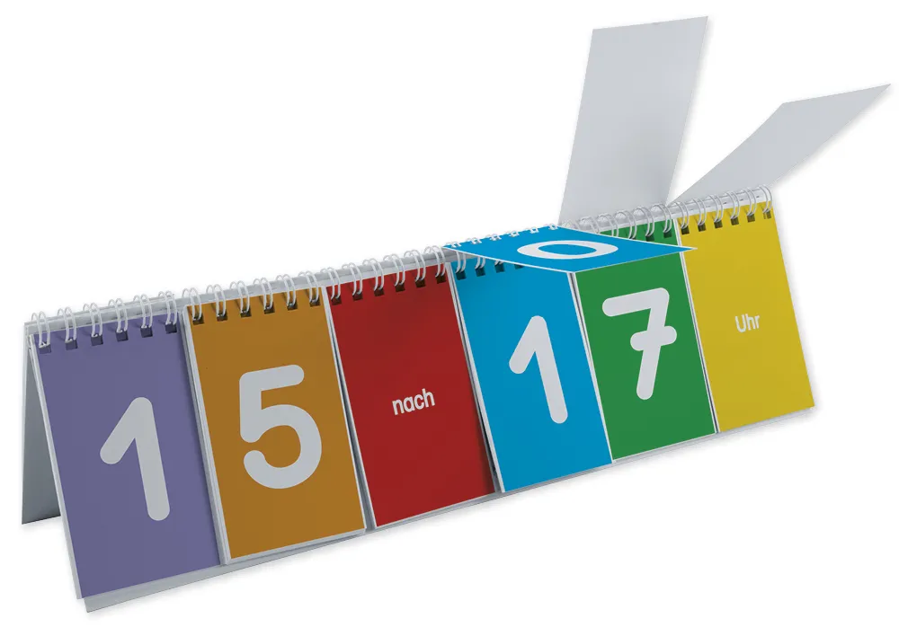 Klappen-Flipchart aus Pappe, Uhrzeit