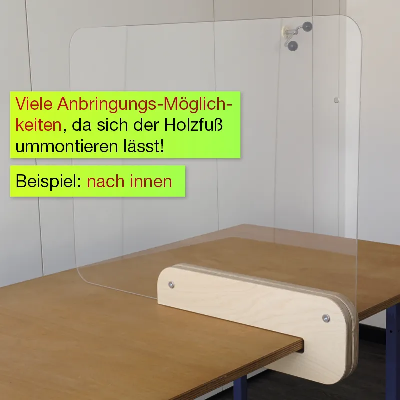 Hygiene-Schutzwand Flexaform für Tische, transparent