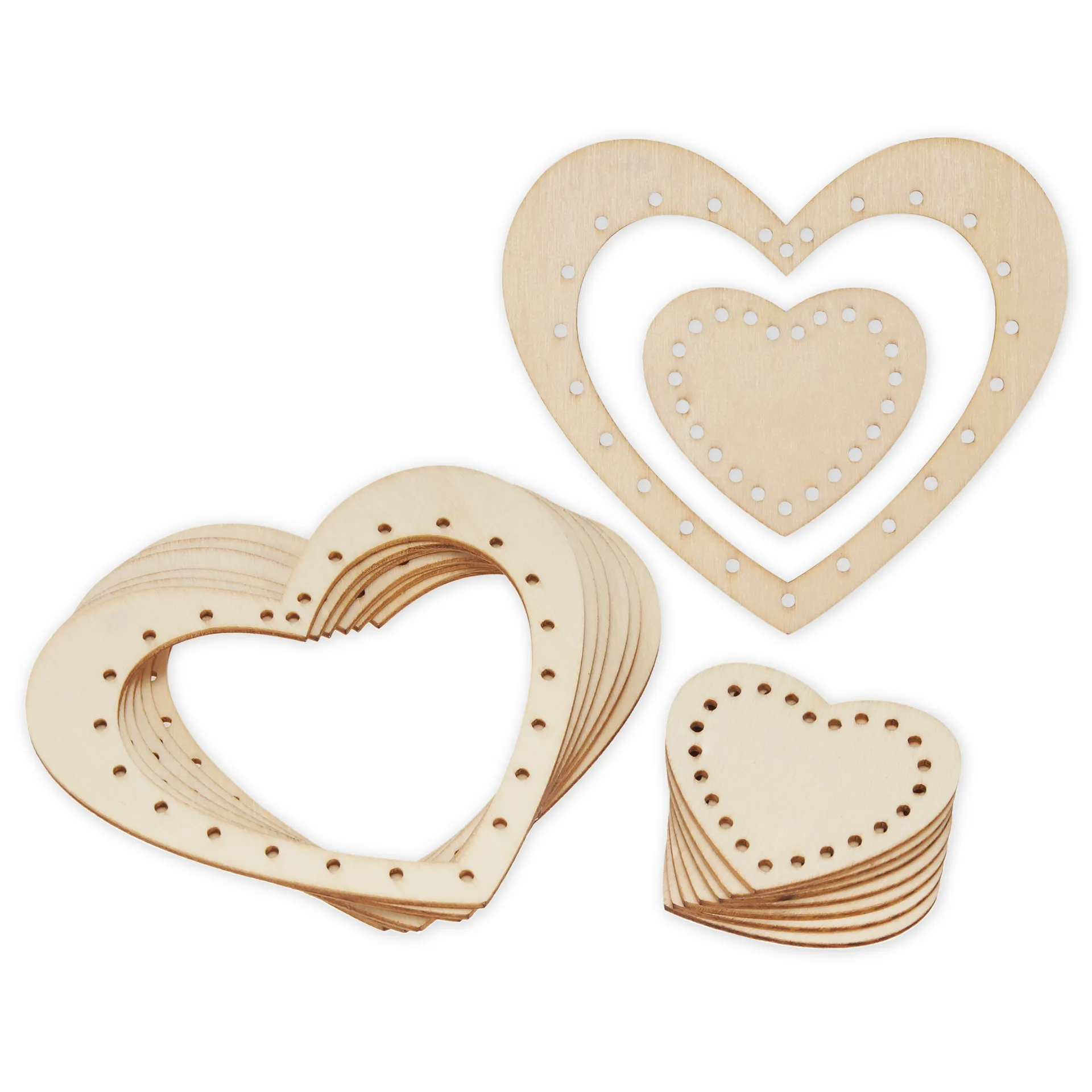 Fädelherzen, 12 Stück