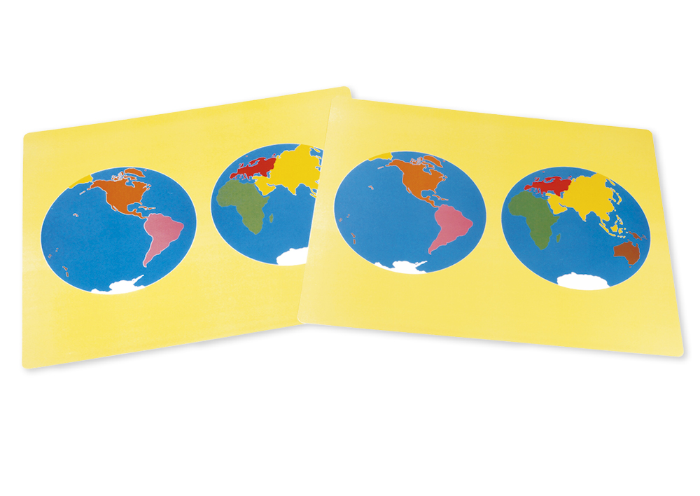 TimeTEX Puzzle Map Kontinenter "Montessori Premium"