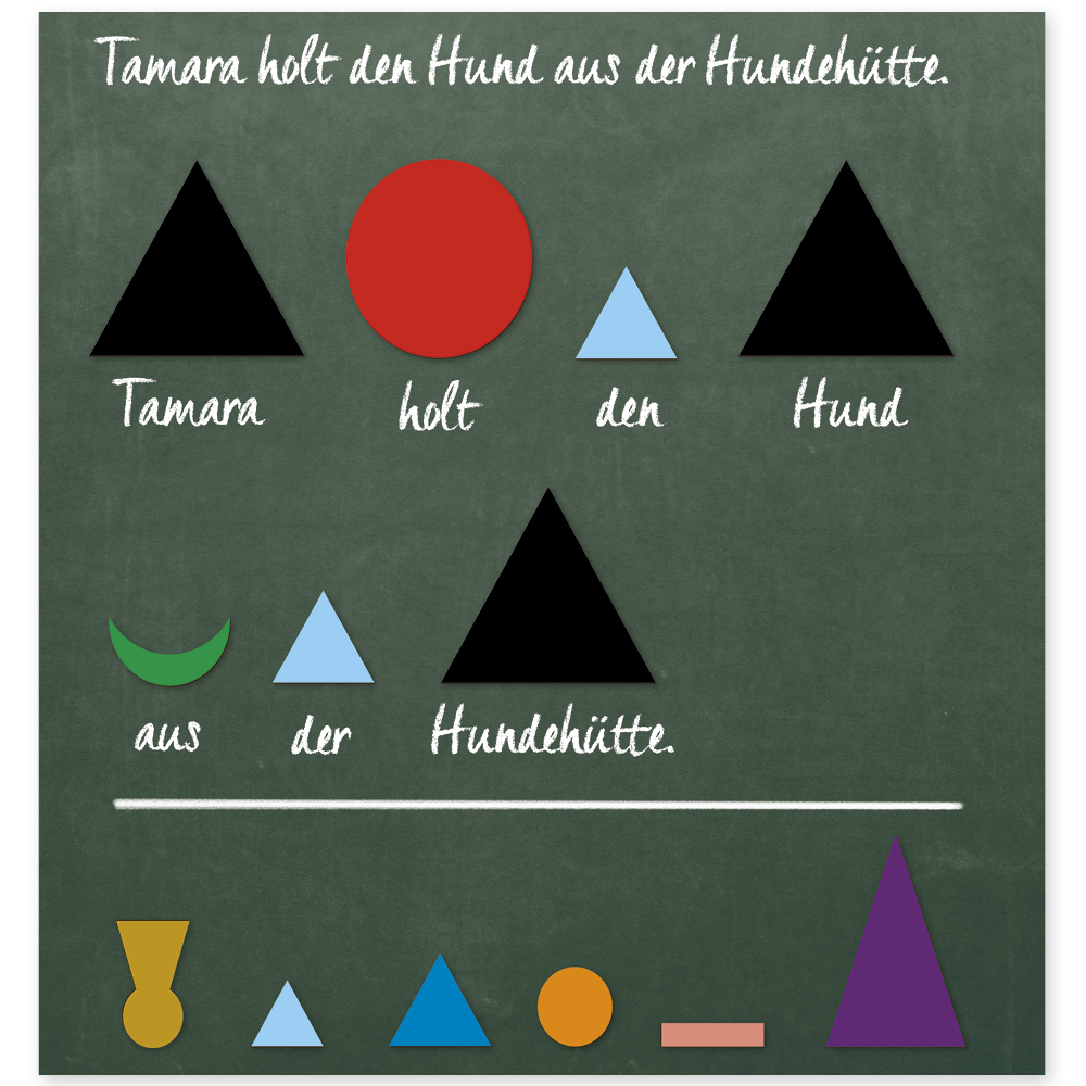 Sæt med ordsymboler, magnetiske, 60 stykker, i æske "Montessori Premium"