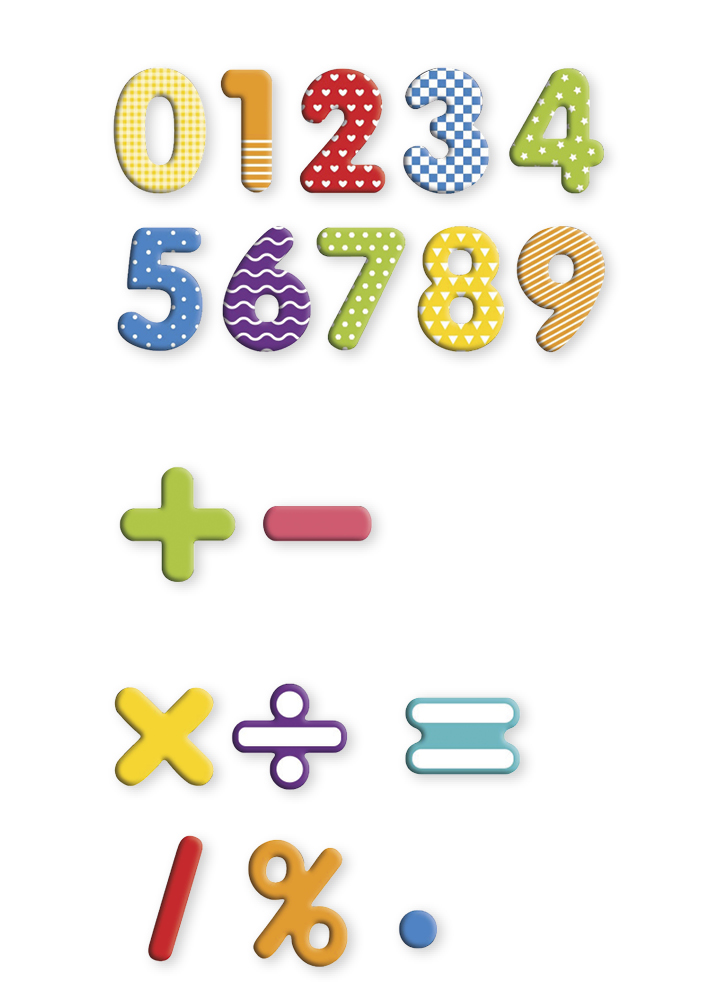 Cyfry magnetyczne w pudełku, ok. 45x45mm, 90szt.