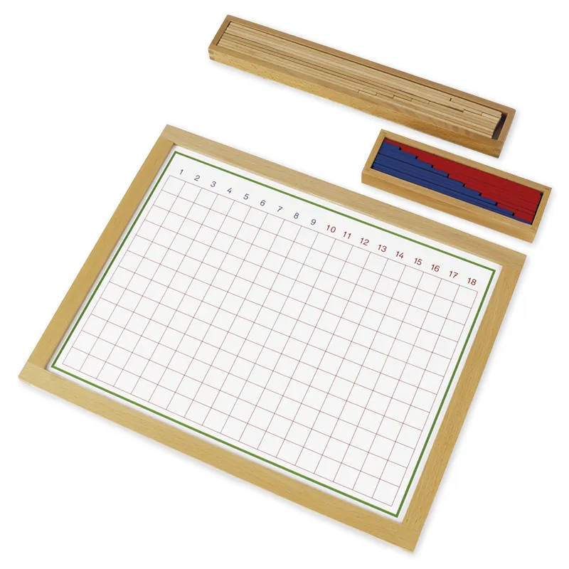 TimeTEX Streifenbrett zur Subtraktion, im Holzrahmen "Montessori Premium"