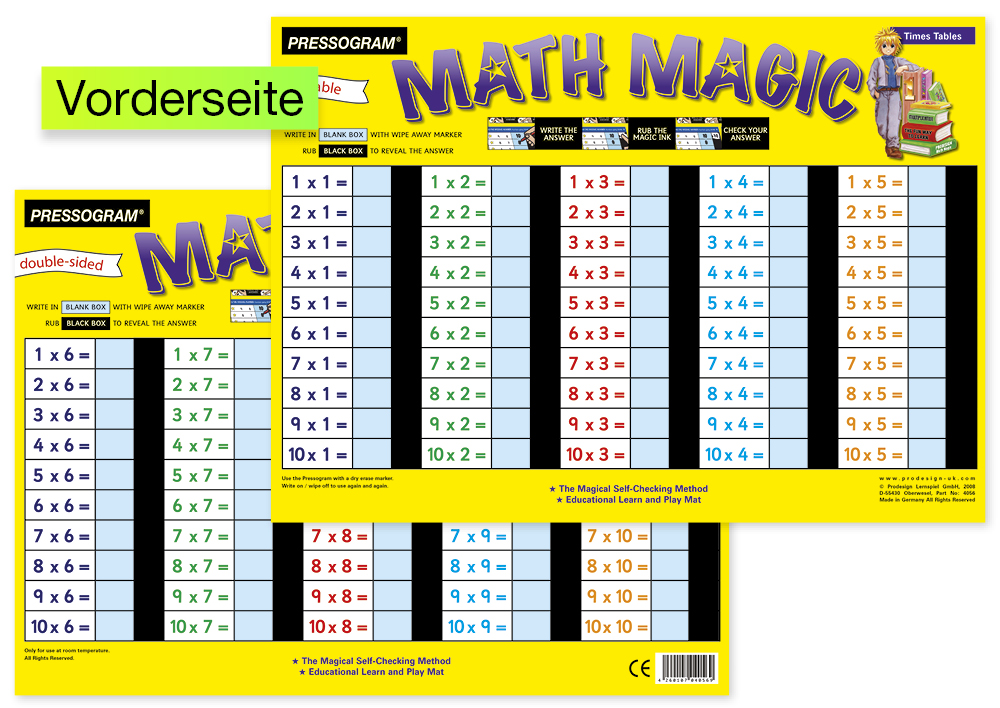 TimeTEX Zaubertafel "Mathematik" Englisch Kleines 1 x 1