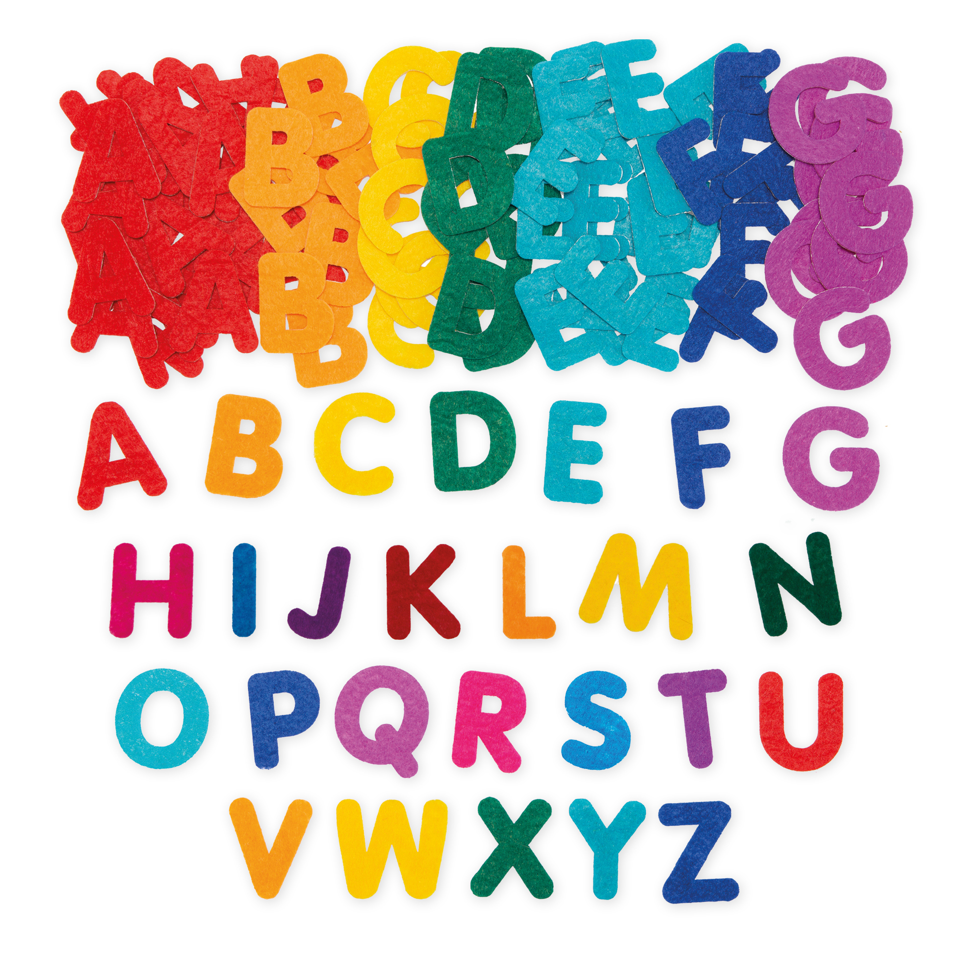 Hagemann Set Groß-Buchstaben aus Filz, bunt, selbstklebend, 300 Stück