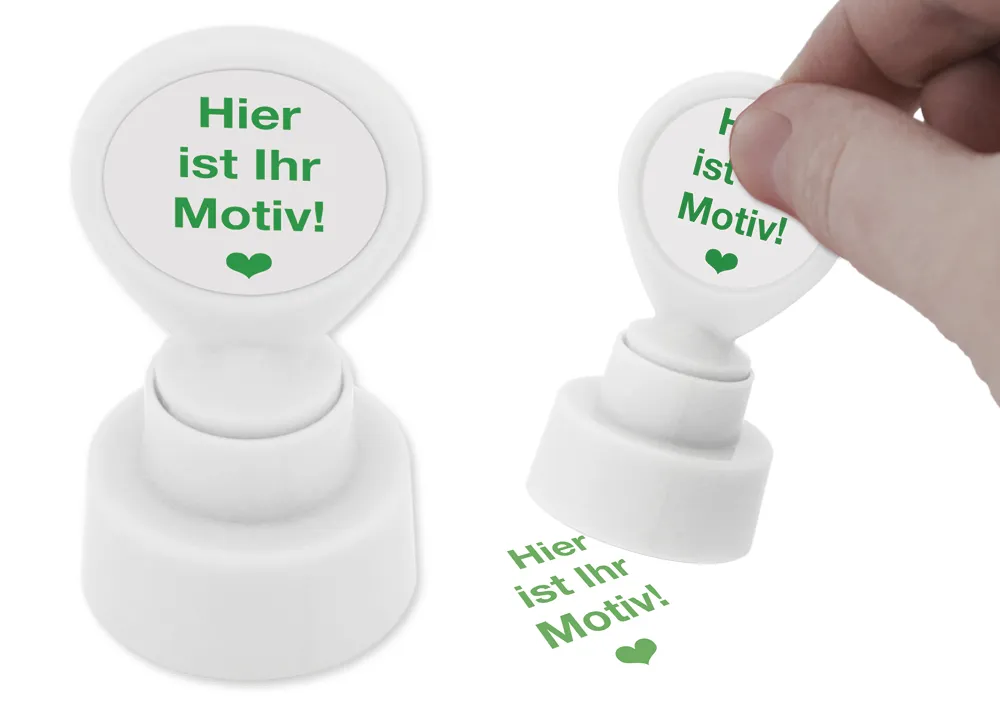 Individual-Siebdruck-Stempel, rund, 25 mm ø, grün