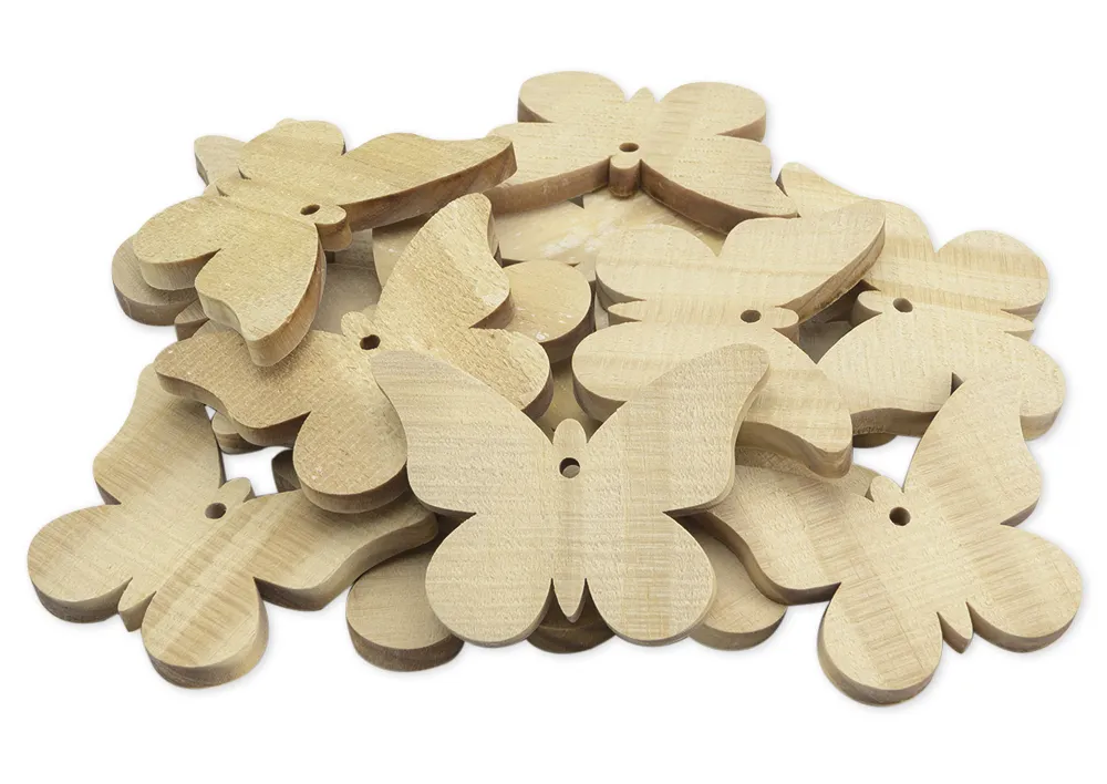 Schmetterlinge aus Holz, groß, 20 Stück