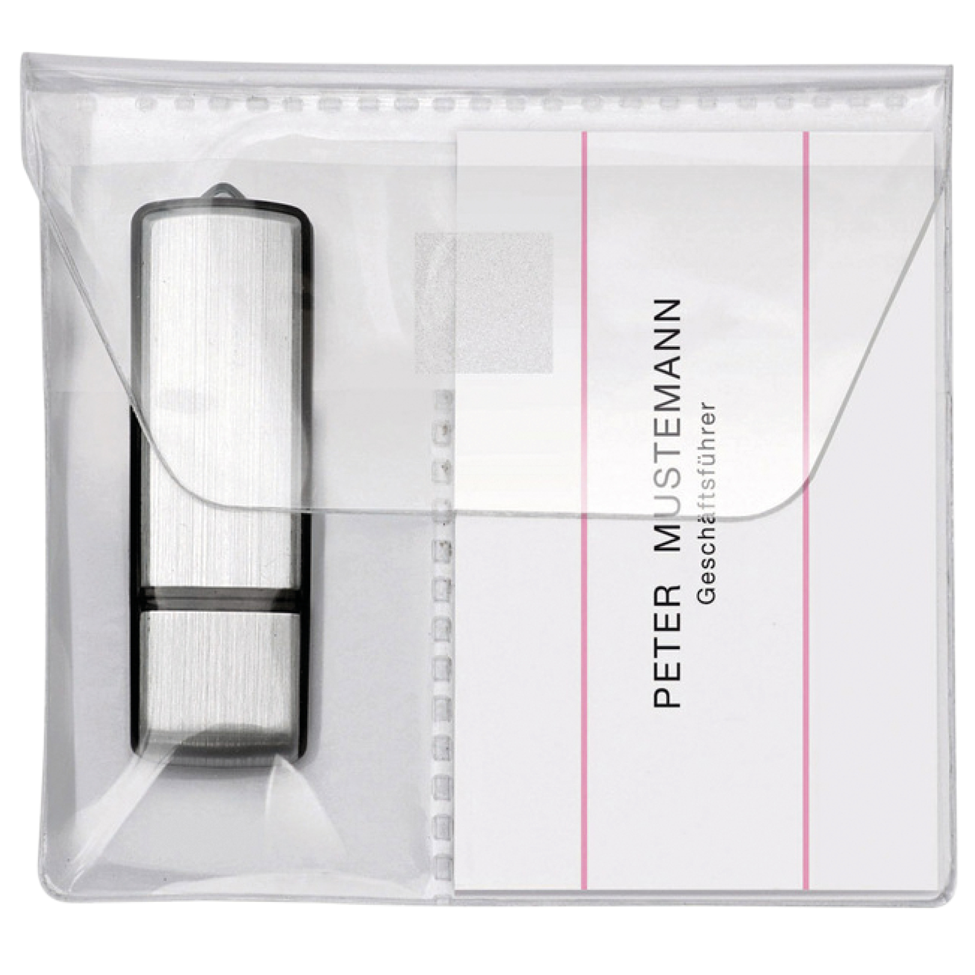 USB-Stick-Tasche mit Klappe, selbstklebend, 2 Stück