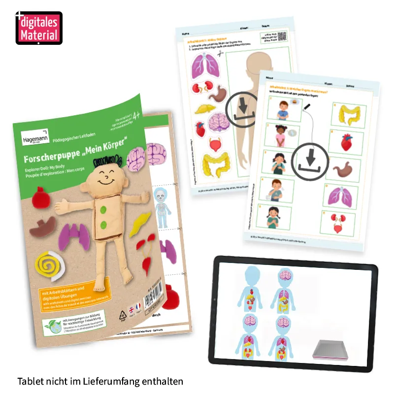 Forscher-Puppe "Mein Körper", 9-tlg.
