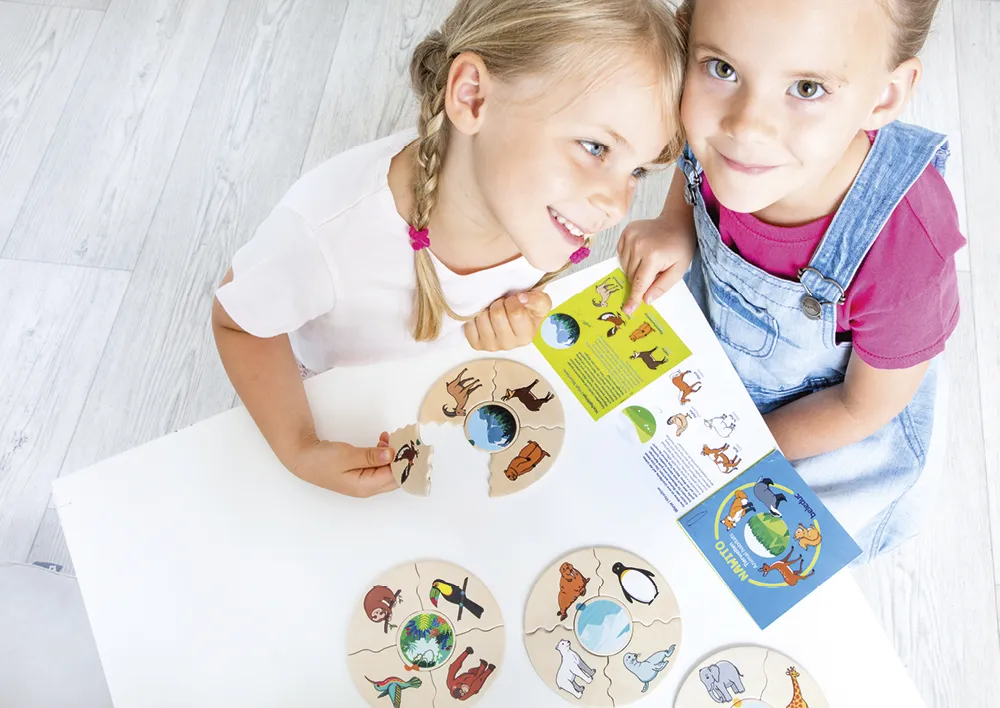 beleduc Puzzle-Set "Tierwelten - Lebensräume der Tiere", 45-tlg.