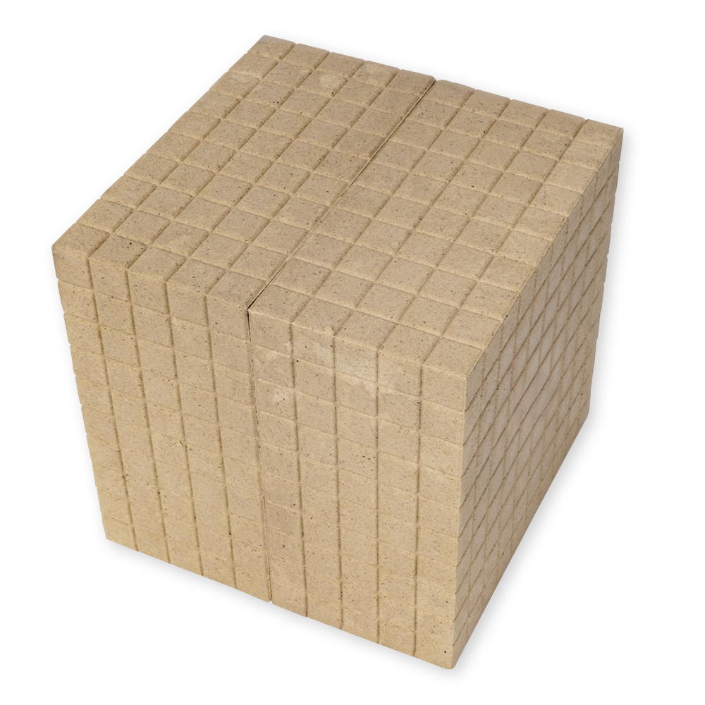 Dienes decimalregning-tusinder-terning, naturfarver, sæt 1 stk