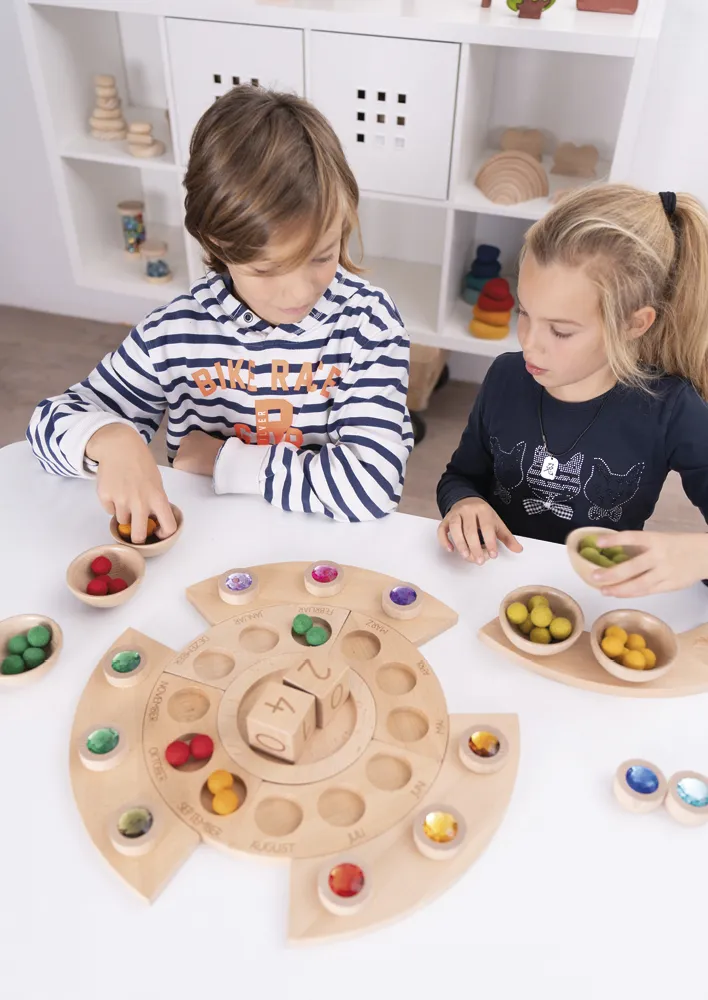 Holz-Funkelsteine "Regenbogen" für Jahreszeiten-Kreis, 13-tlg.