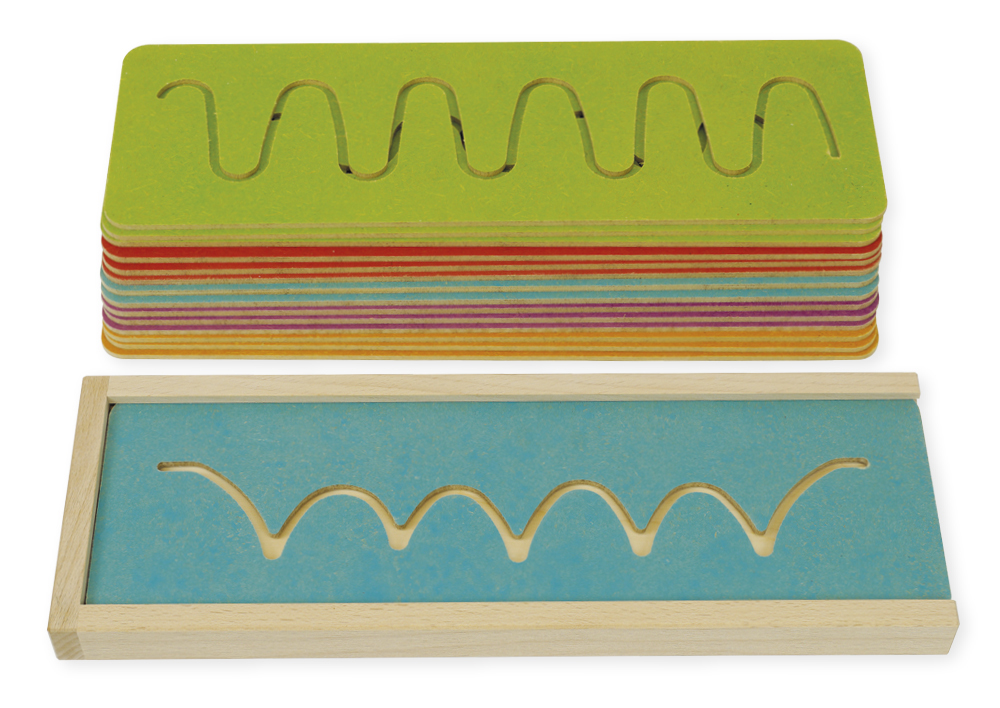 TimeTEX Set Schwungübungs-Schablonen aus Holz, 16-tlg.