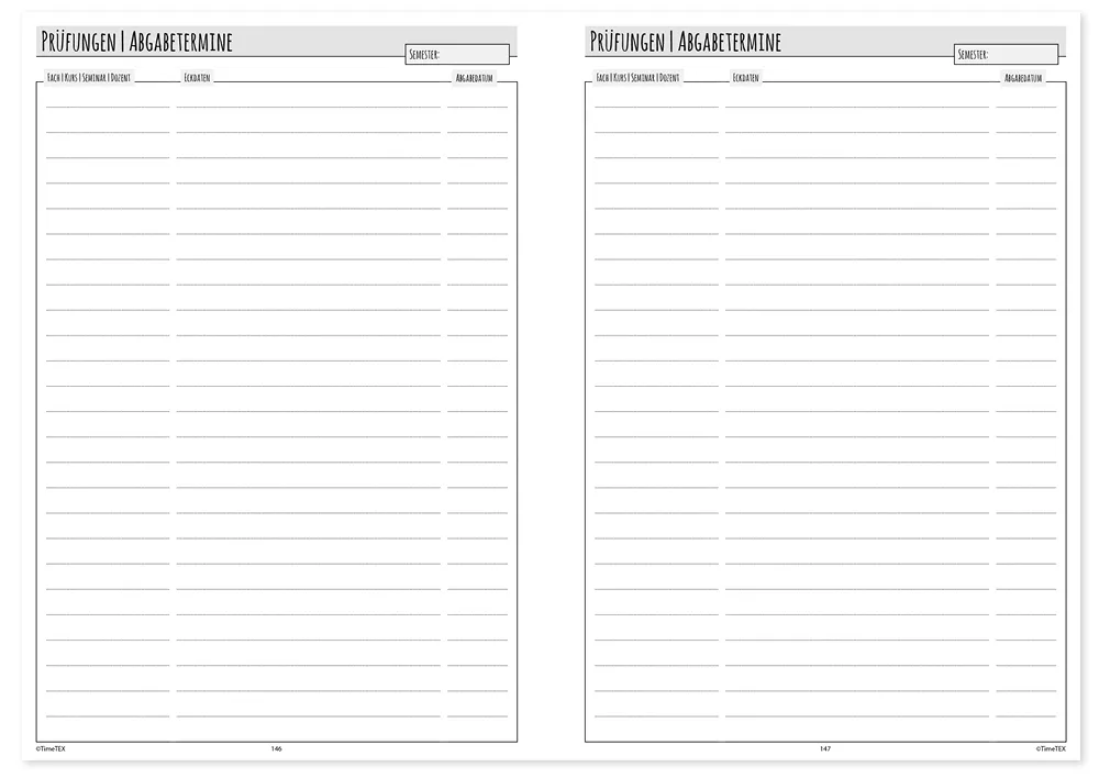 TimeTEX Semester-Planer A5