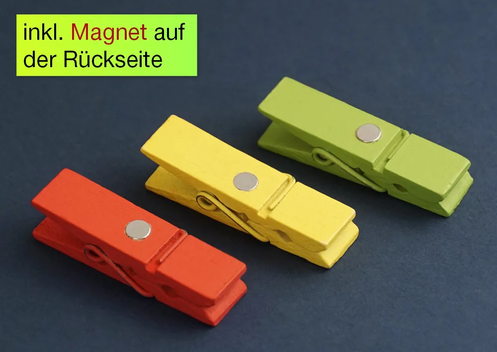TimeTEX Wochentags-Klammern 10-tlg., farbig, mit Magnet