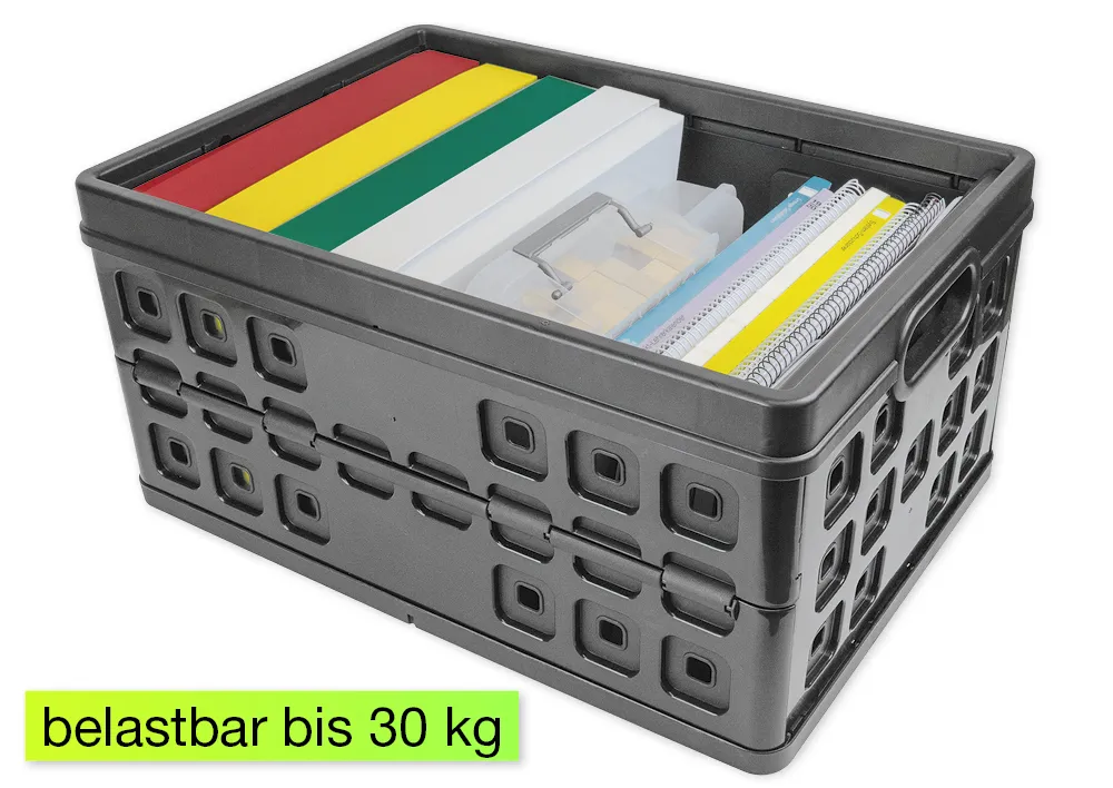 Klappbox aus Kunststoff, ca. 46 Liter, bis 30 kg, anthrazit