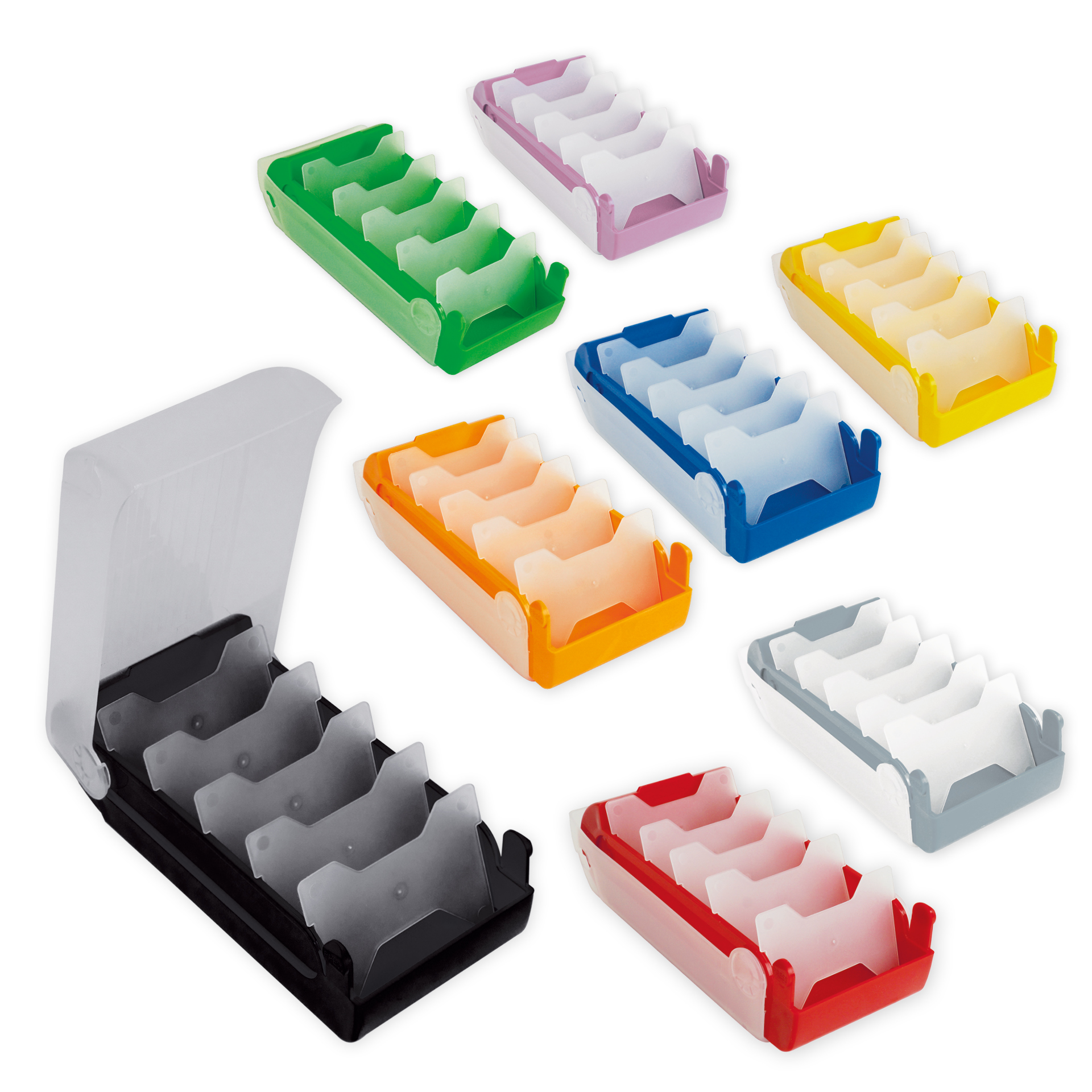 TimeTEX Lernbox A8 Kunststoff mit 100 Lernkärtchen