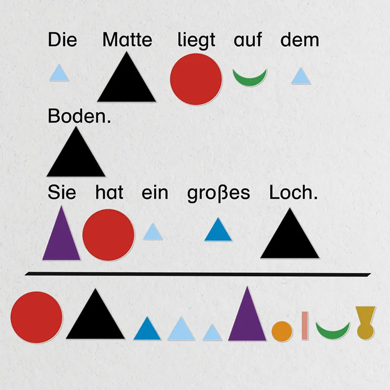 Set med ordsymboler, gjorda av kartong, för läggning, 1 200 stycken. "Montessori Premium"