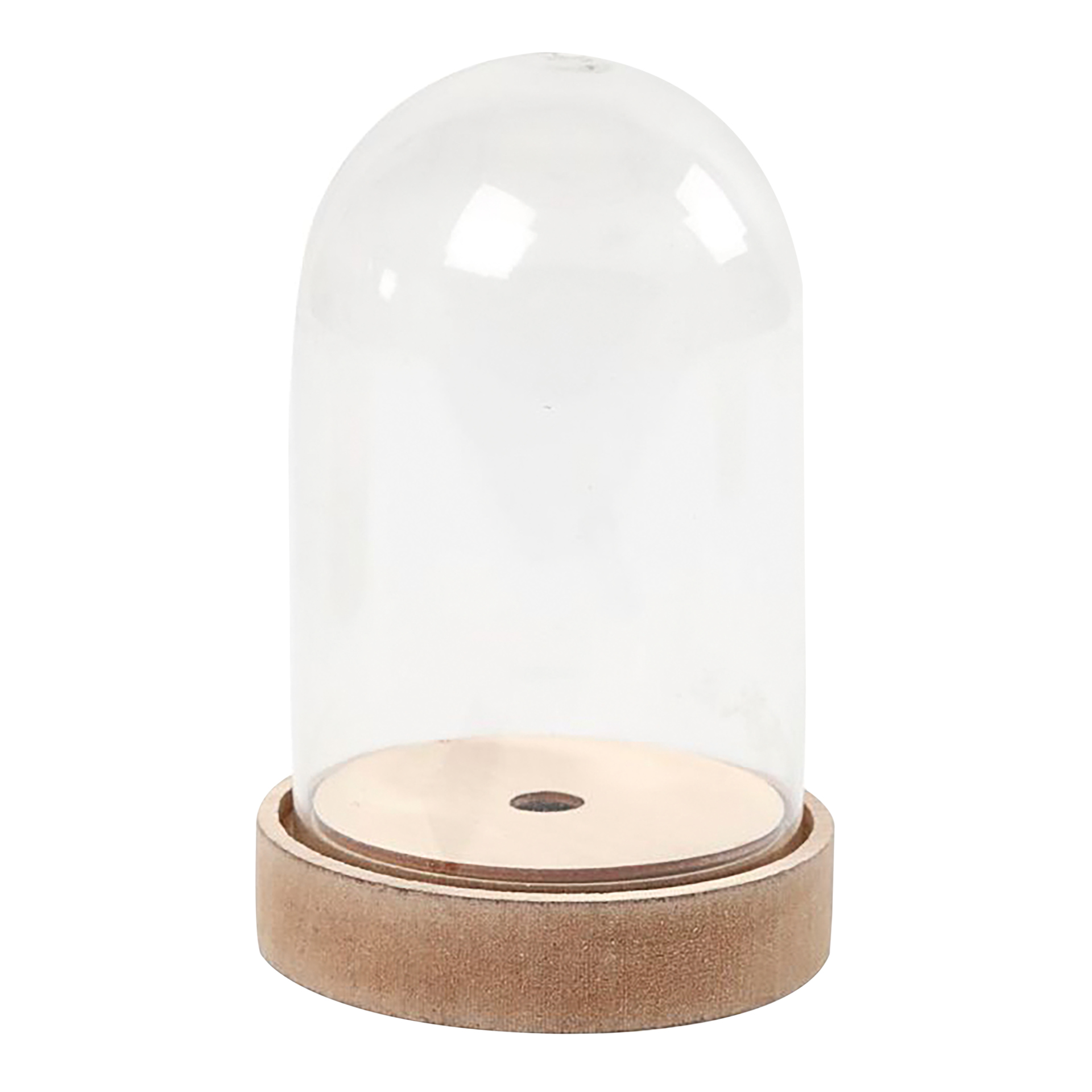 Kunststoff-Glocke auf Holzfuss, ca. 12,5 cm hoch, 8 cm ø