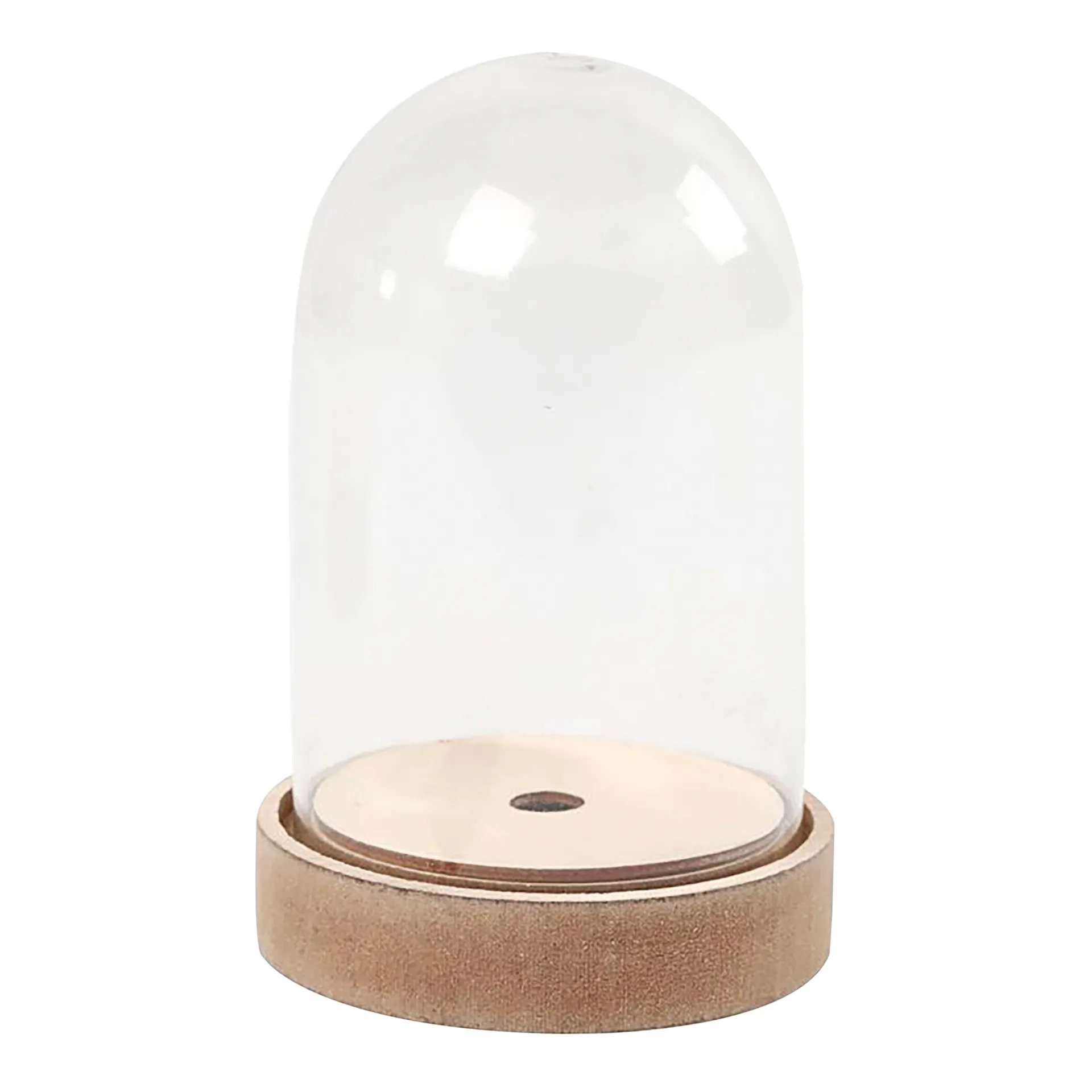 Kunststoff-Glocke auf Holzfuß, ca. 12,5 cm hoch, 8 cm ø