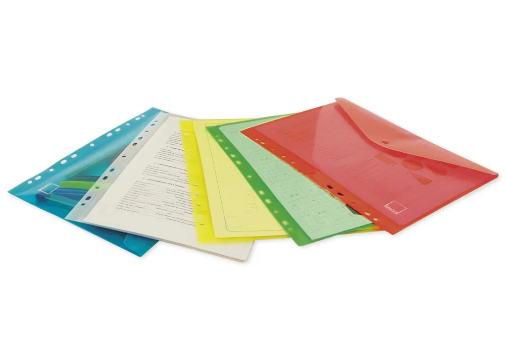 Set Dokumentenmappe A4 zum Abheften, 5-tlg., farbsortiert