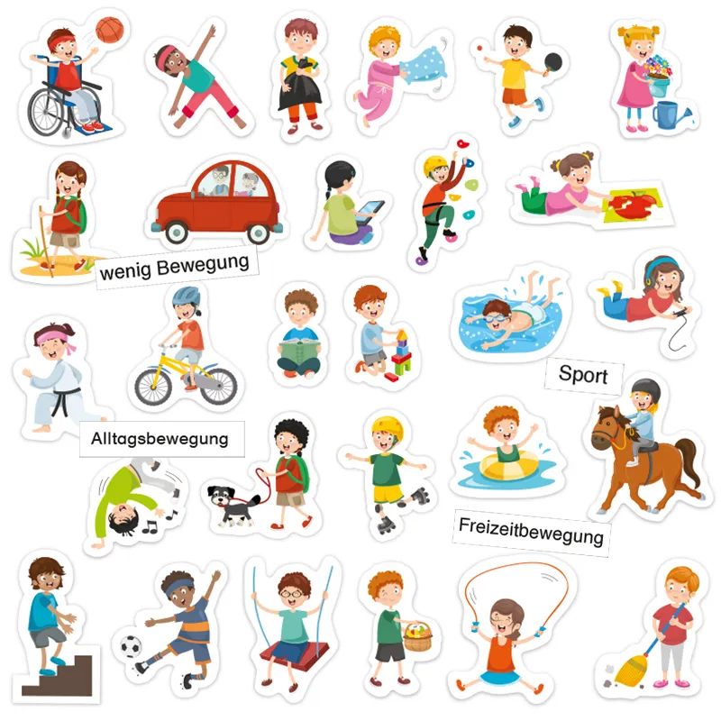 Set Ernährungspyramide & Bewegungspyramide, magnetisch, 114-tlg.