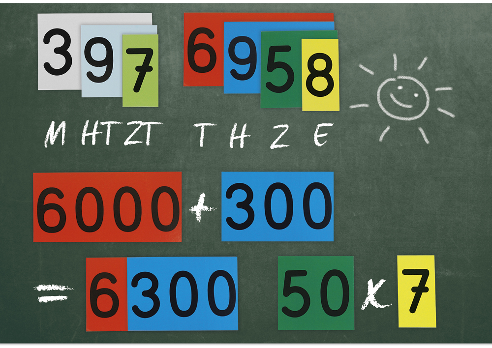 TimeTEX Demo-Dezimalstellenwert-Karten, magnetisch, 70 Stück