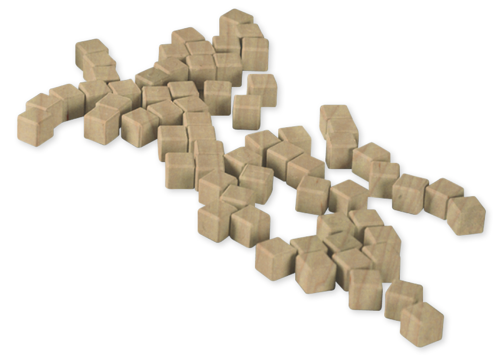 MAB rekenmateriaal, kubus van 1, naturel, set 1.000 stuks