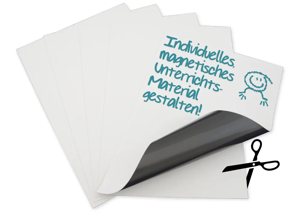 Magnetpappersset, blank, matt vit, 5 st