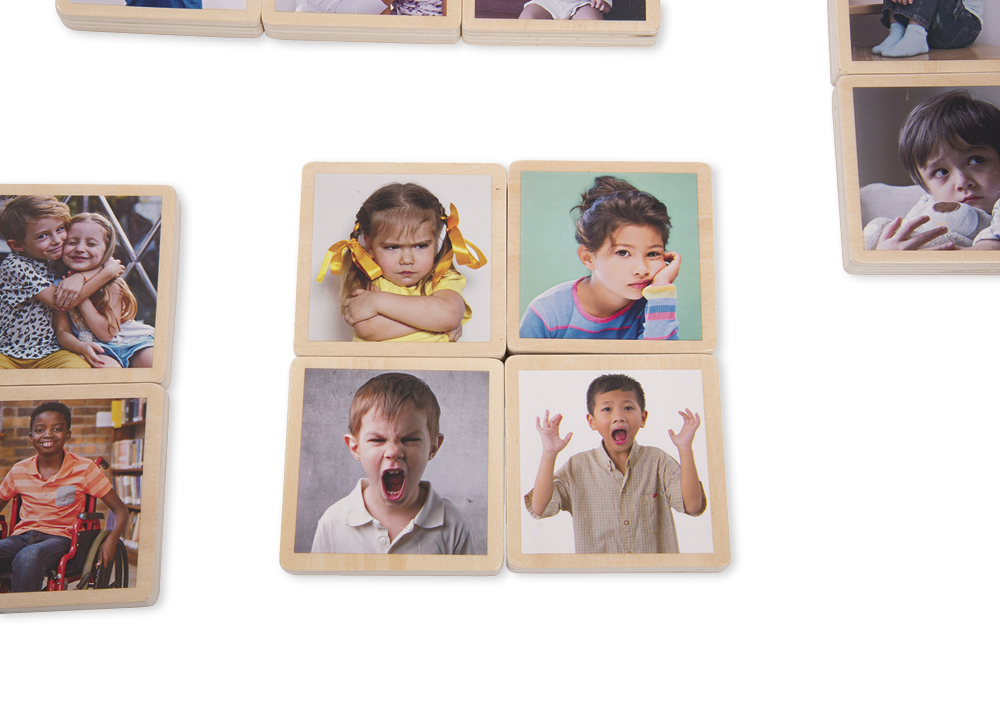 Holztäfelchen "Emotionen", 18-tlg.