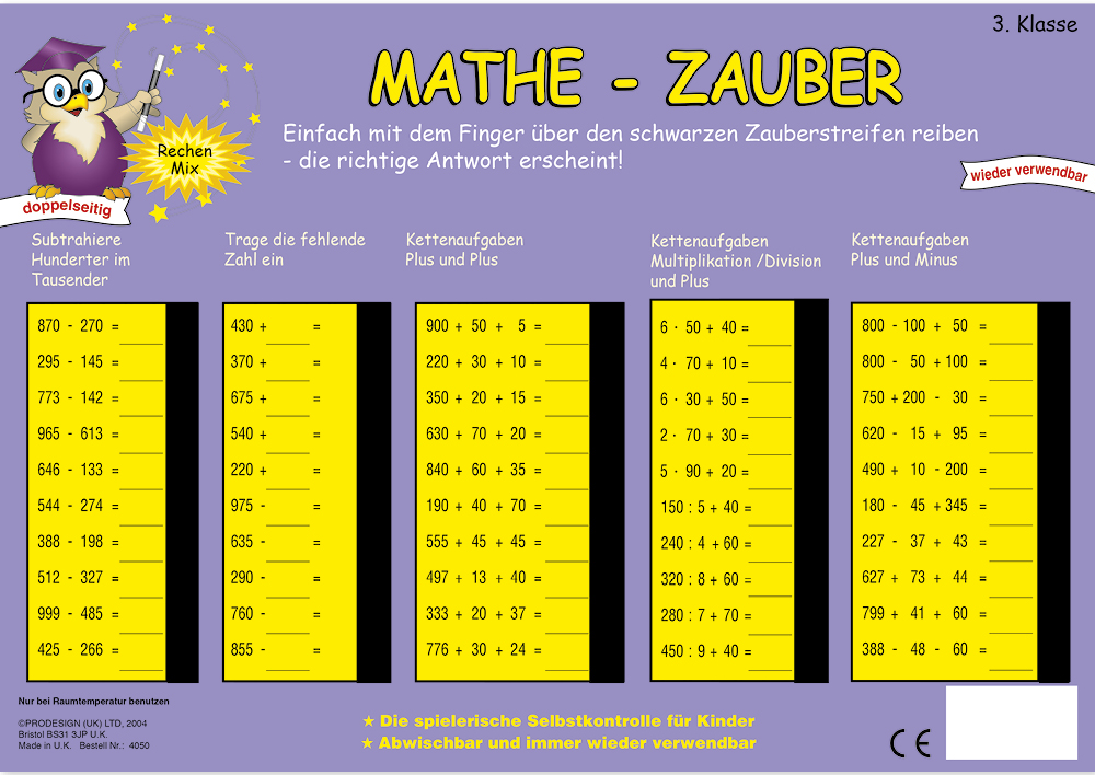 TimeTEX Zaubertafel "Mathematik" Zahlenraum bis 1000