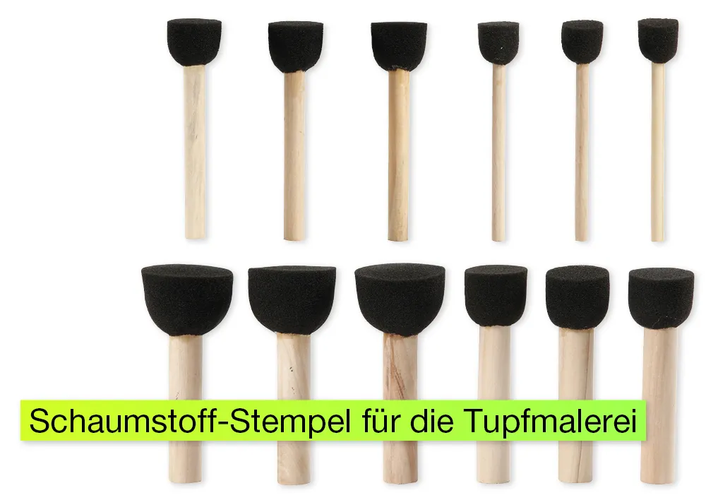 Tupfen-Pinsel aus Schaumstoff, 12-tlg.