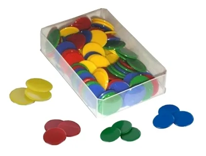 Kunststoff Plättchen vollfarbig, 100 Stück in Box