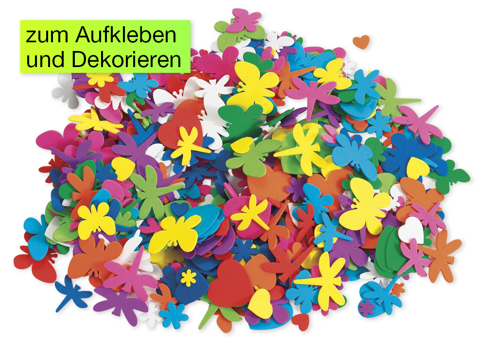 Moosgummi- Mosgummi figurer og former, 500 dele