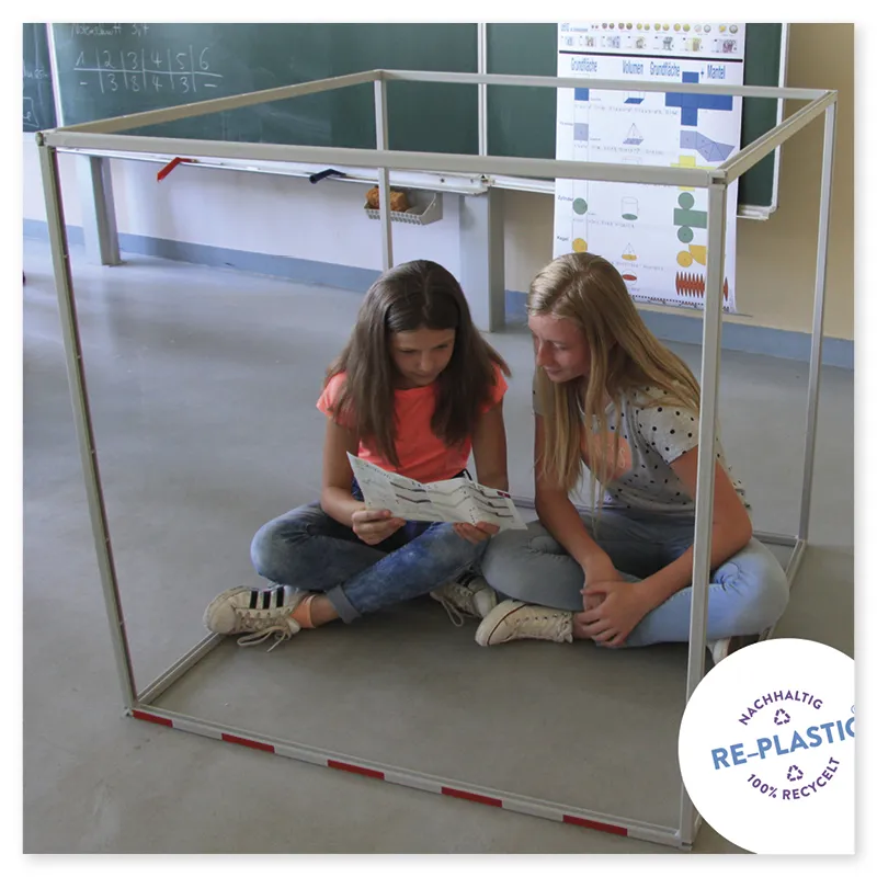 Kubikmeter modell i profilstavar, 100 cm sidolängd, 12 delar