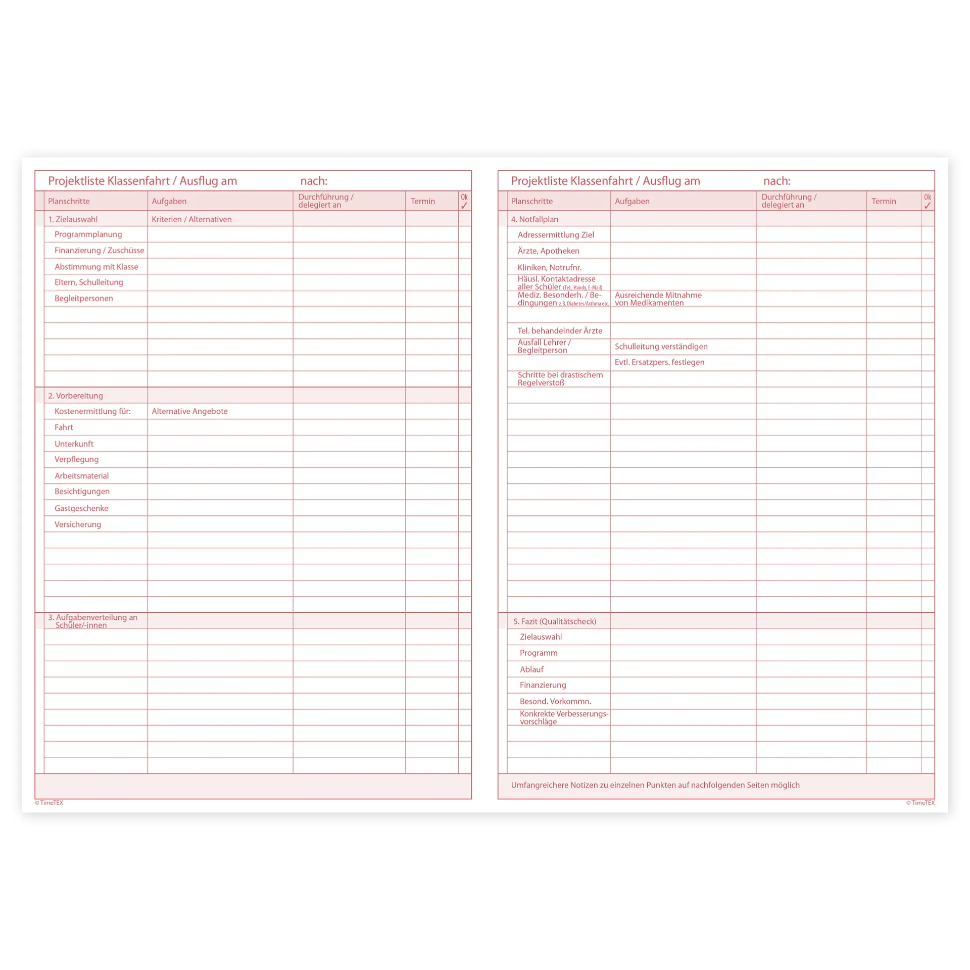 TimeTEX Klassenleiter-Heft, A4 TimeTEX Klassenleiter-Heft, A4