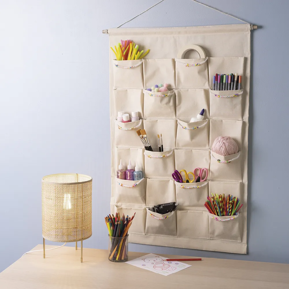 Wandorganizer van canvas, 24 zakken, 93x60 cm Wandorganizer van canvas, 24 zakken, 93x60 cm