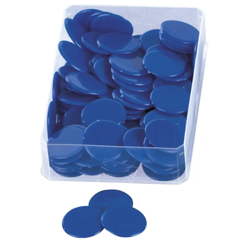 Jetoane colorate din plastic, 100 bucăți în cutie