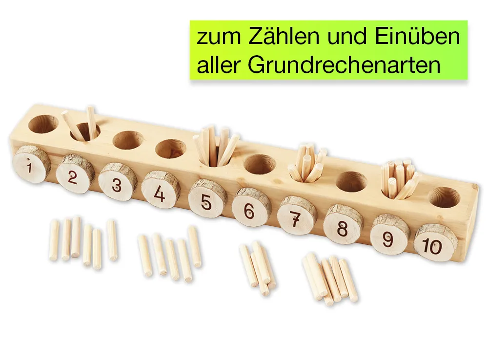 Räknelåda med räknestavar, 61 st.