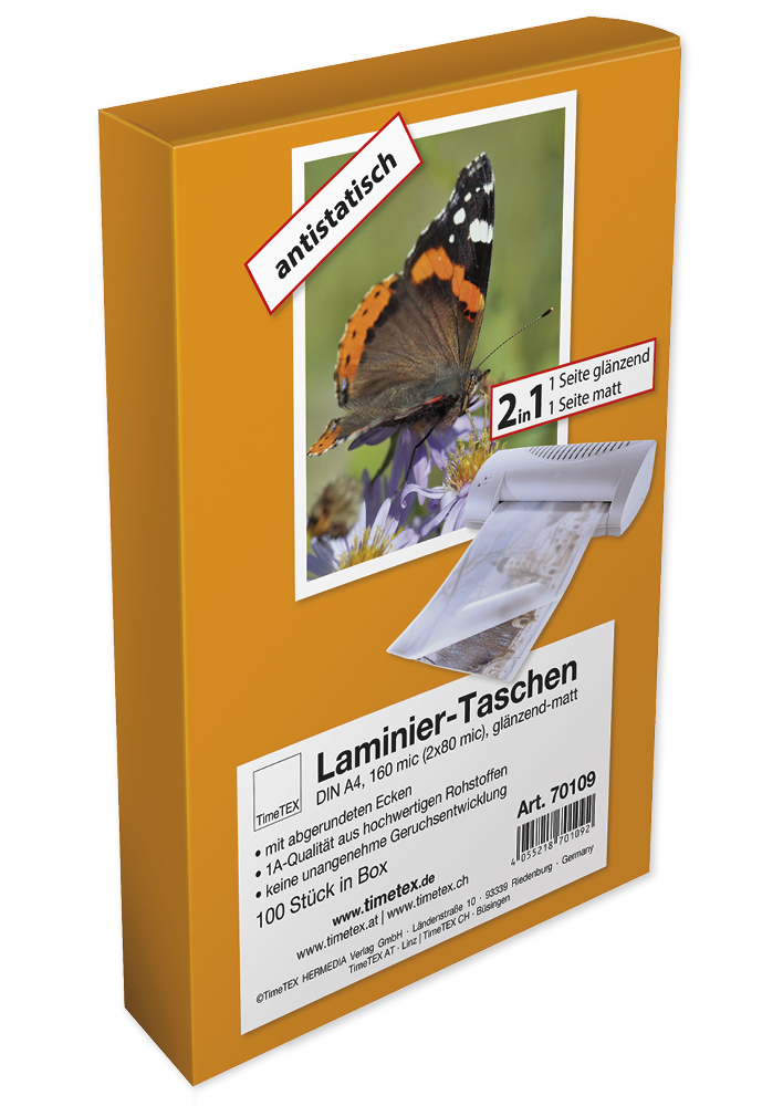 Laminier-Taschen 2in1 A4 2x80 mic glänzend-matt, 100 Stück Laminier-Taschen 2in1 A4 2x80 mic glänzend-matt, 100 Stück