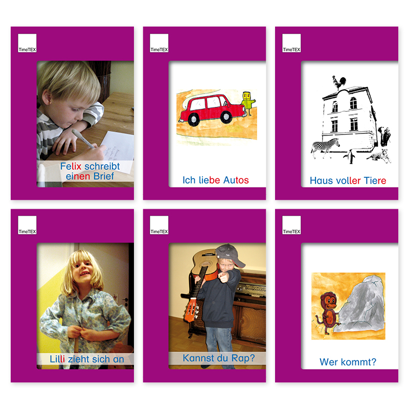 TimeTEX Set Lesebüchlein A6, lila Serie, 6-tlg.